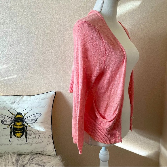Free People pink knit Cropped Cardigan Size Small - Picture 3 of 5